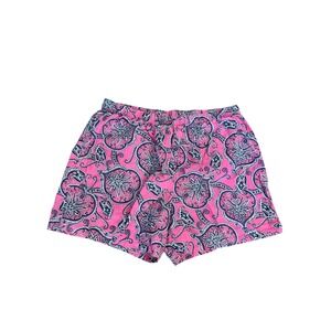 Liz Claiborne Pink Paisley Print Lounge Shorts Women's M Cotton Elastic Waist